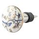 Slate Blue Bird Ceramic Floral Wine Stopper Online